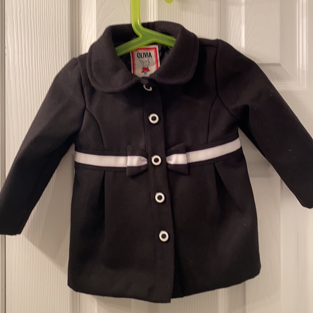 Little girls peacoat with bow- new with tags.
